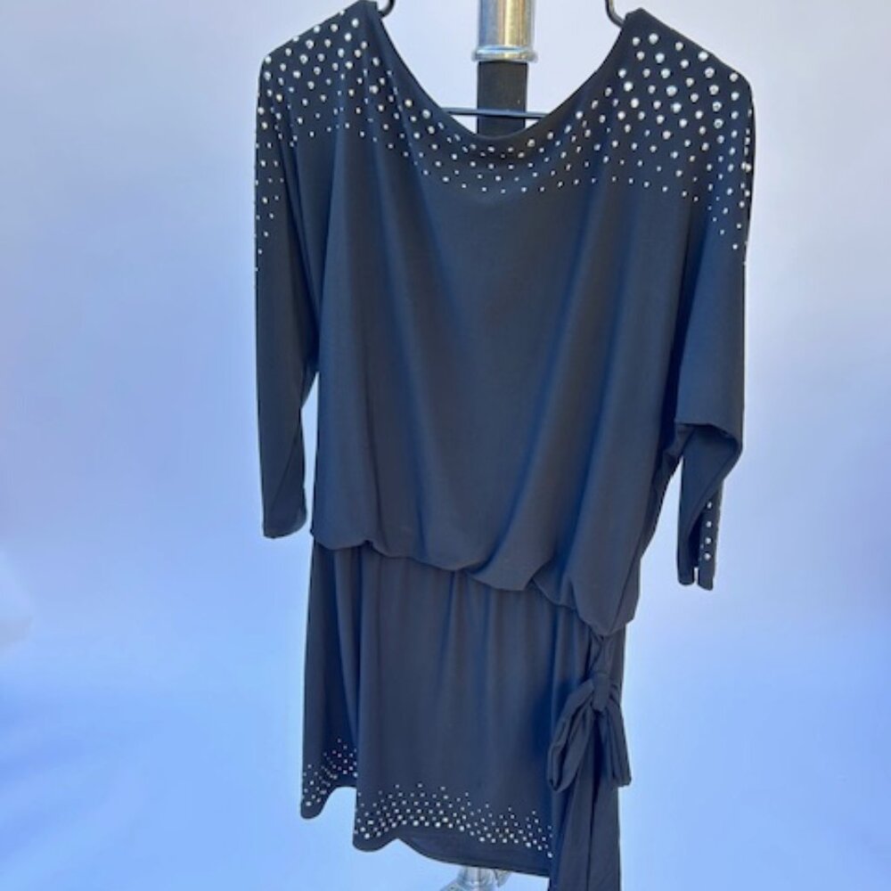 White House Black Market Studded Dress w/ Wrap Belt